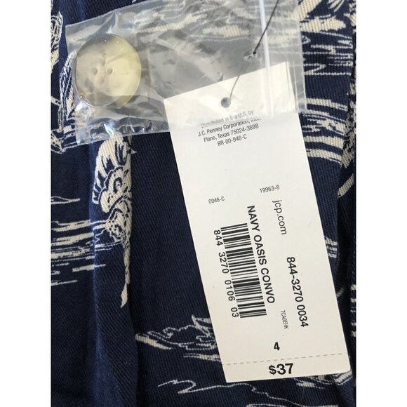 NWT ana A New Approach Size 4 Blue White Flamingo Tropical Paperbag Shorts - Picture 6 of 7